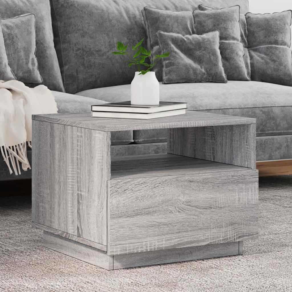 Τραπεζάκι Σαλονιού με Φώτα LED Γκρι Sonoma 50x49x40 εκ. - Pakobazaar