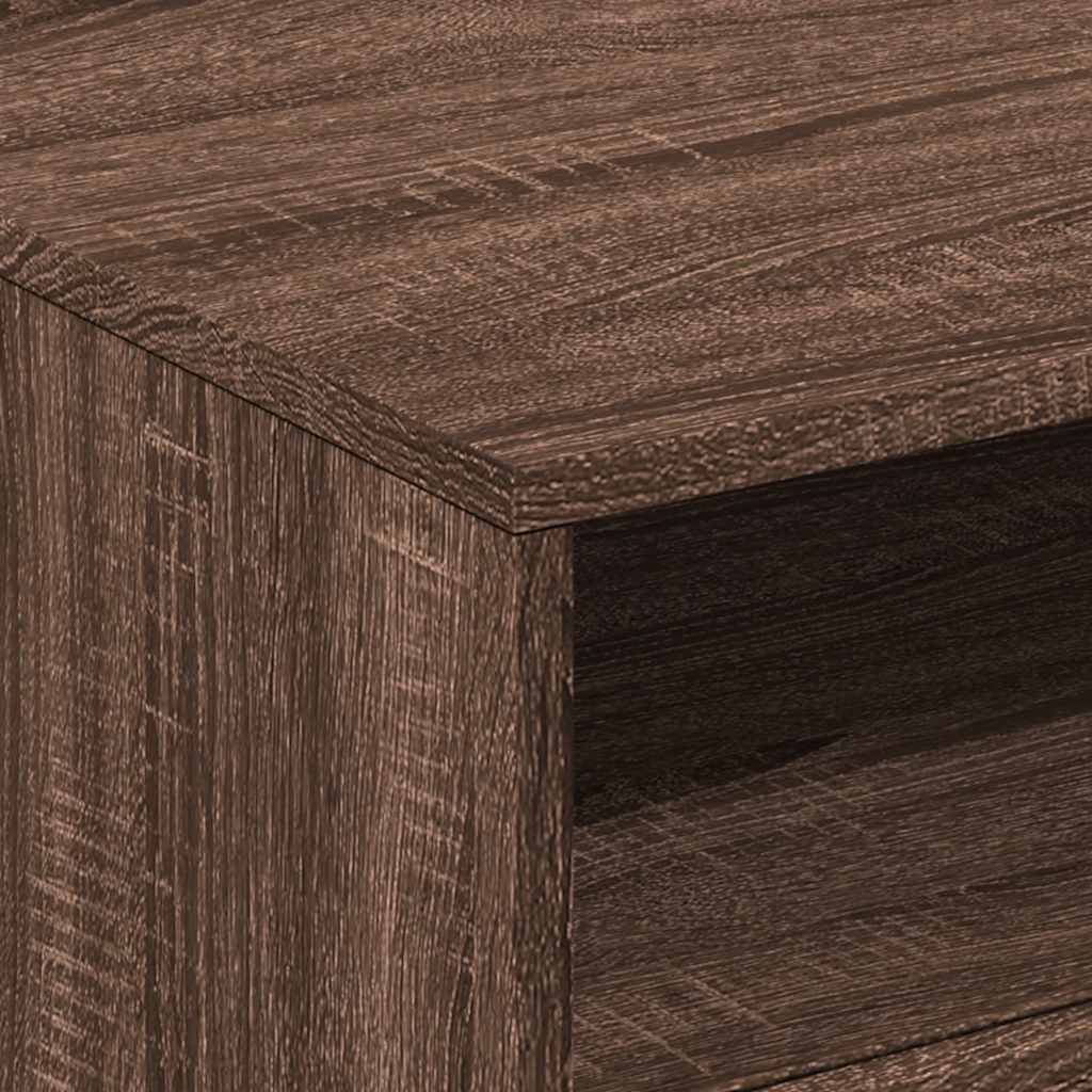 Τραπεζάκι Σαλονιού με Φώτα LED Καφέ Δρυς 50x49x40 εκ. - Pakobazaar