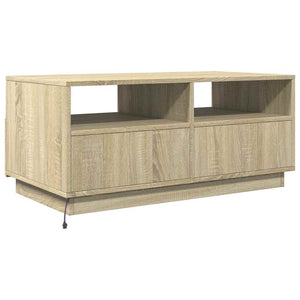 Τραπεζάκι Σαλονιού με Φώτα LED Sonoma Δρυς 90x49x40 εκ. - Pakobazaar