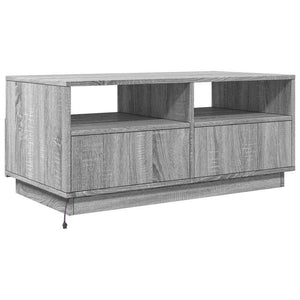 Τραπεζάκι Σαλονιού με Φώτα LED Γκρι Sonoma 90x49x40 εκ. - Pakobazaar