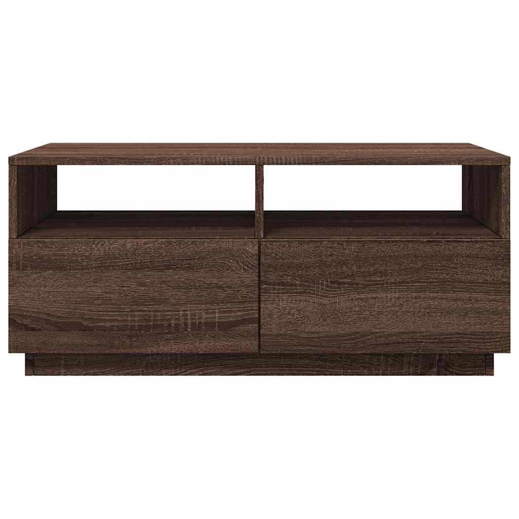 Τραπεζάκι Σαλονιού με LED Καφέ Δρυς 90 x 49 x 40 εκ. - Pakobazaar