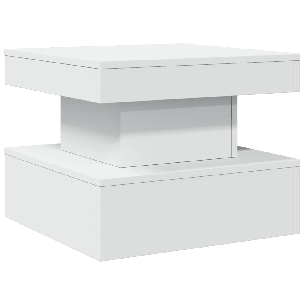 Τραπεζάκι Σαλονιού με LED Λευκό 50 x 50 x 40 εκ. - Pakobazaar
