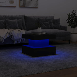 Τραπεζάκι Σαλονιού με LED Μαύρο 50 x 50 x 40 εκ. - Pakobazaar