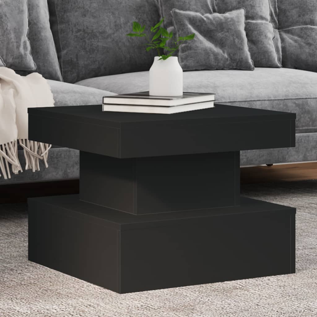 Τραπεζάκι Σαλονιού με LED Μαύρο 50 x 50 x 40 εκ. - Pakobazaar