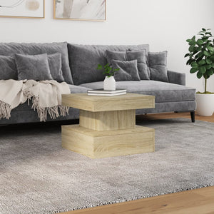 Τραπεζάκι Σαλονιού με LED Sonoma Δρυς 50x50x40 εκ. - Pakobazaar