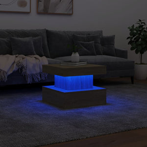 Τραπεζάκι Σαλονιού με LED Sonoma Δρυς 50x50x40 εκ. - Pakobazaar