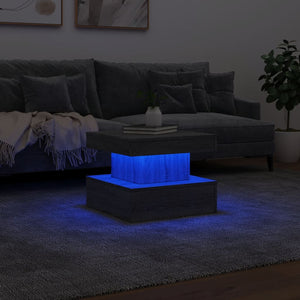 Τραπεζάκι Σαλονιού με LED Γκρι Sonoma 50 x 50 x 40 εκ.