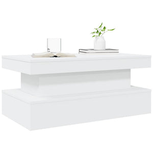 Τραπεζάκι Σαλονιού με LED Λευκό 90 x 50 x 40 εκ. - Pakobazaar