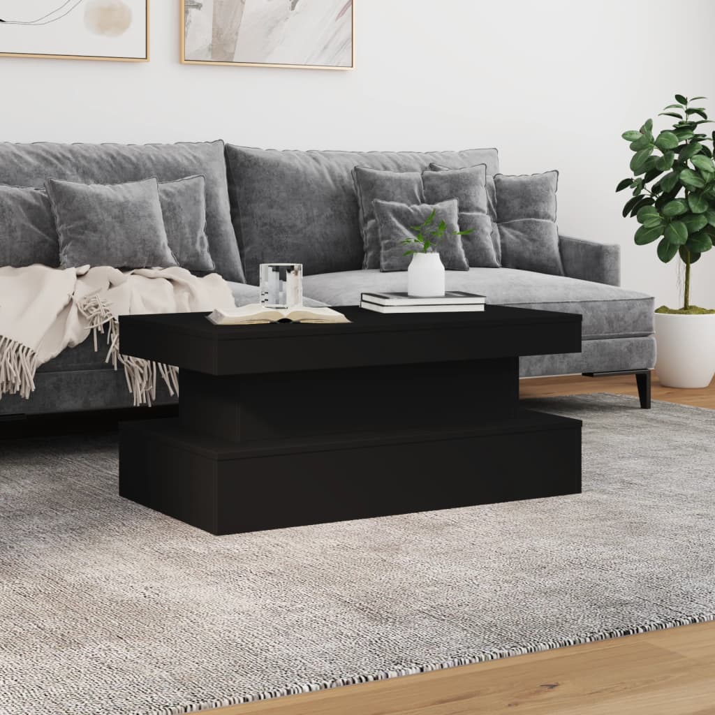 Τραπεζάκι Σαλονιού με LED Μαύρο 90 x 50 x 40 εκ. - Pakobazaar