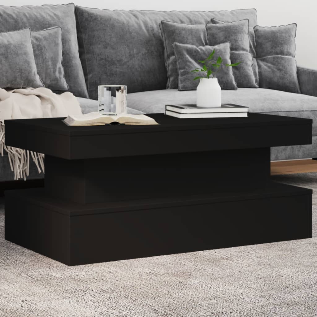 Τραπεζάκι Σαλονιού με LED Μαύρο 90 x 50 x 40 εκ. - Pakobazaar