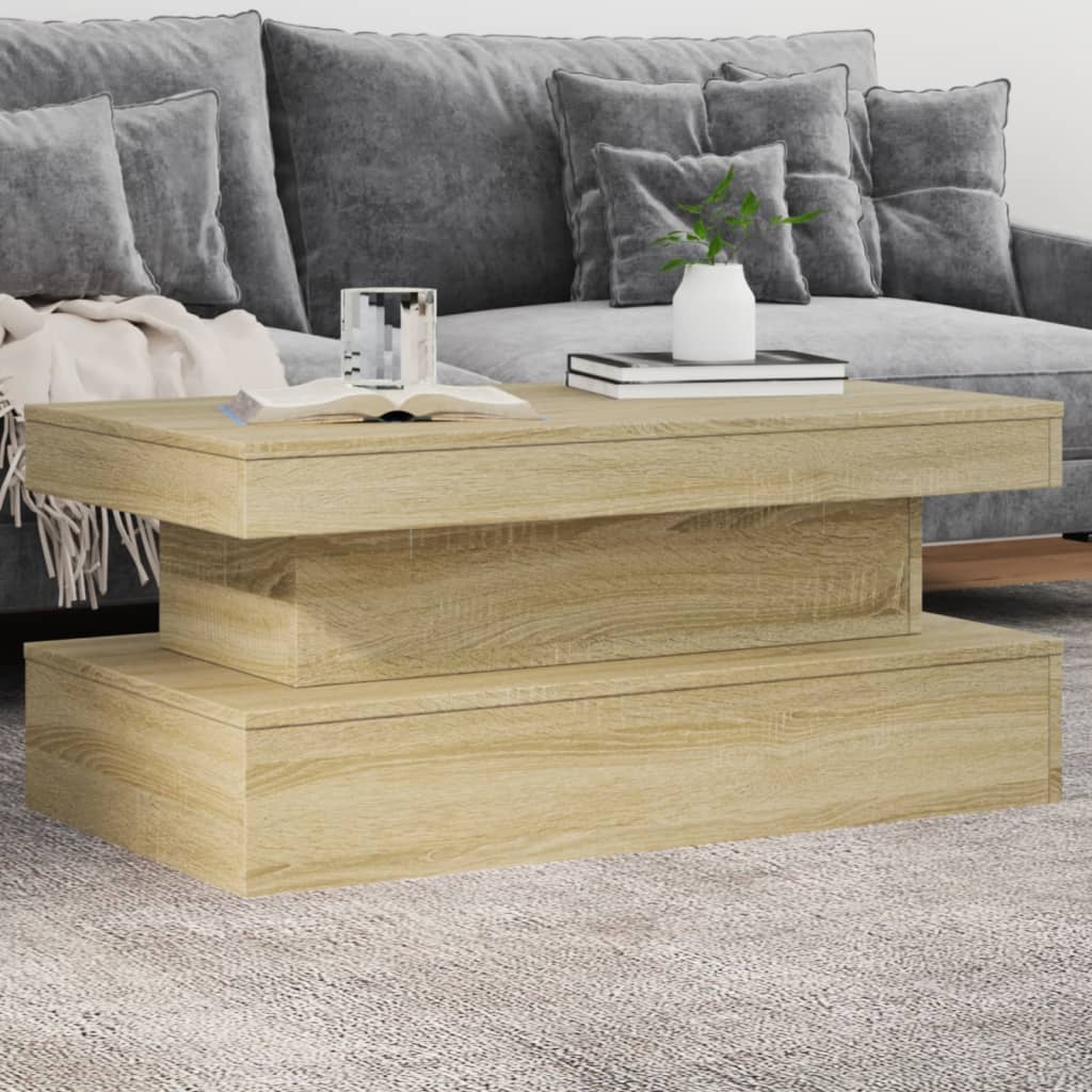 Τραπεζάκι Σαλονιού με LED Sonoma Δρυς 90 x 50 x 40 εκ. - Pakobazaar
