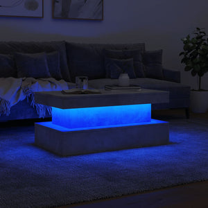 Τραπεζάκι Σαλονιού με LED Γκρι Σκυροδέματος 90 x 50 x 40 εκ. - Pakobazaar