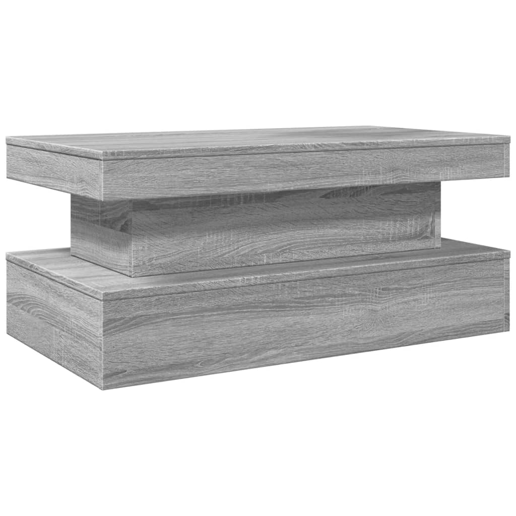 Τραπεζάκι Σαλονιού με LED Γκρι Sonoma 90 x 50 x 40 εκ. - Pakobazaar