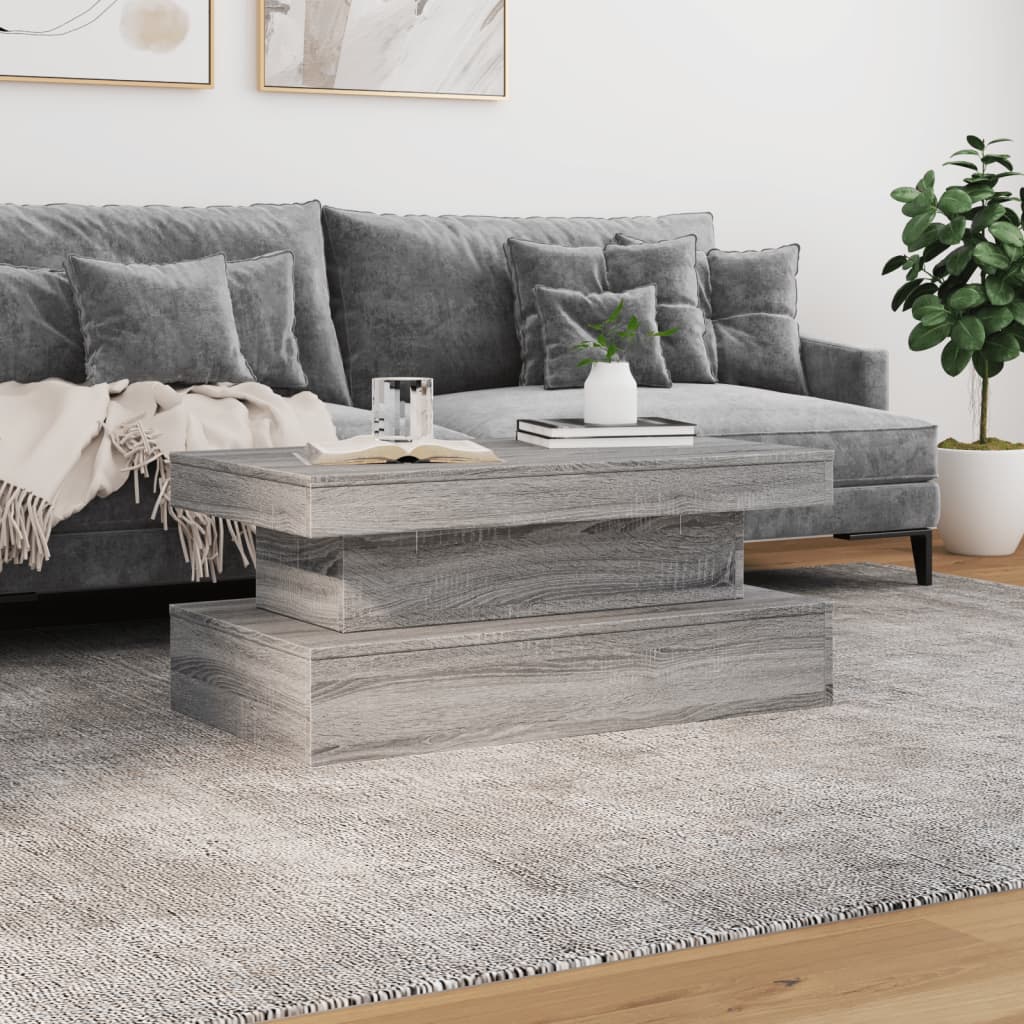 Τραπεζάκι Σαλονιού με LED Γκρι Sonoma 90 x 50 x 40 εκ. - Pakobazaar