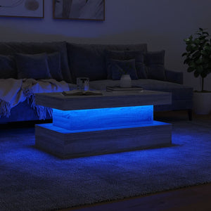 Τραπεζάκι Σαλονιού με LED Γκρι Sonoma 90 x 50 x 40 εκ. - Pakobazaar