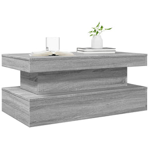 Τραπεζάκι Σαλονιού με LED Γκρι Sonoma 90 x 50 x 40 εκ. - Pakobazaar
