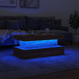 Τραπεζάκι Σαλονιού με LED Καφέ Δρυς 90 x 50 x 40 εκ. - Pakobazaar