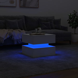 Τραπεζάκι Σαλονιού με LED Λευκό 50 x 50 x 40 εκ. - Pakobazaar