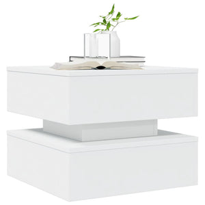 Τραπεζάκι Σαλονιού με LED Λευκό 50 x 50 x 40 εκ. - Pakobazaar