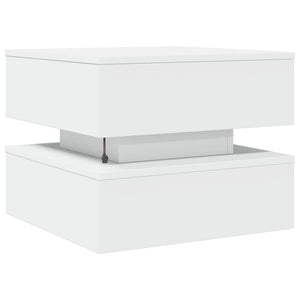 Τραπεζάκι Σαλονιού με LED Λευκό 50 x 50 x 40 εκ. - Pakobazaar
