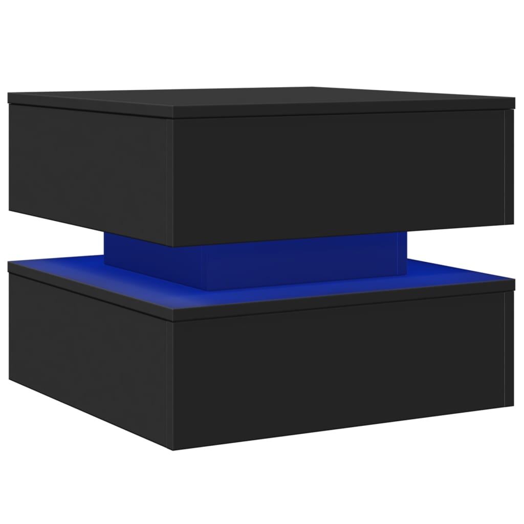 Τραπεζάκι Σαλονιού με LED Μαύρο 50 x 50 x 40 εκ. - Pakobazaar