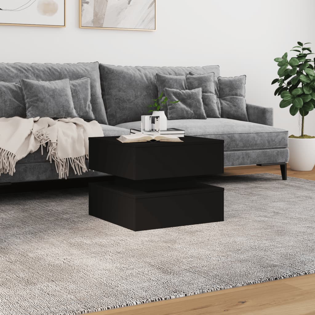 Τραπεζάκι Σαλονιού με LED Μαύρο 50 x 50 x 40 εκ. - Pakobazaar