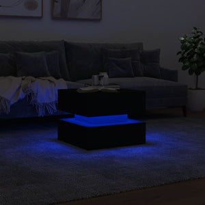 Τραπεζάκι Σαλονιού με LED Μαύρο 50 x 50 x 40 εκ. - Pakobazaar