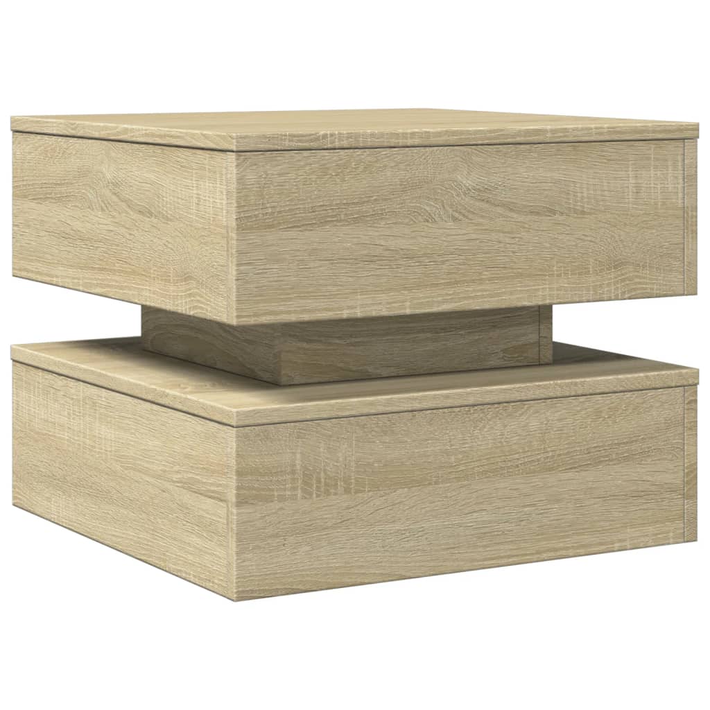 Τραπεζάκι Σαλονιού με LED Sonoma Δρυς 50x50x40 εκ. - Pakobazaar