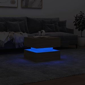 Τραπεζάκι Σαλονιού με LED Sonoma Δρυς 50x50x40 εκ. - Pakobazaar
