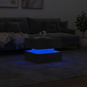 Τραπεζάκι Σαλονιού με LED Γκρι Σκυροδέματος 50 x 50 x 40 εκ. - Pakobazaar