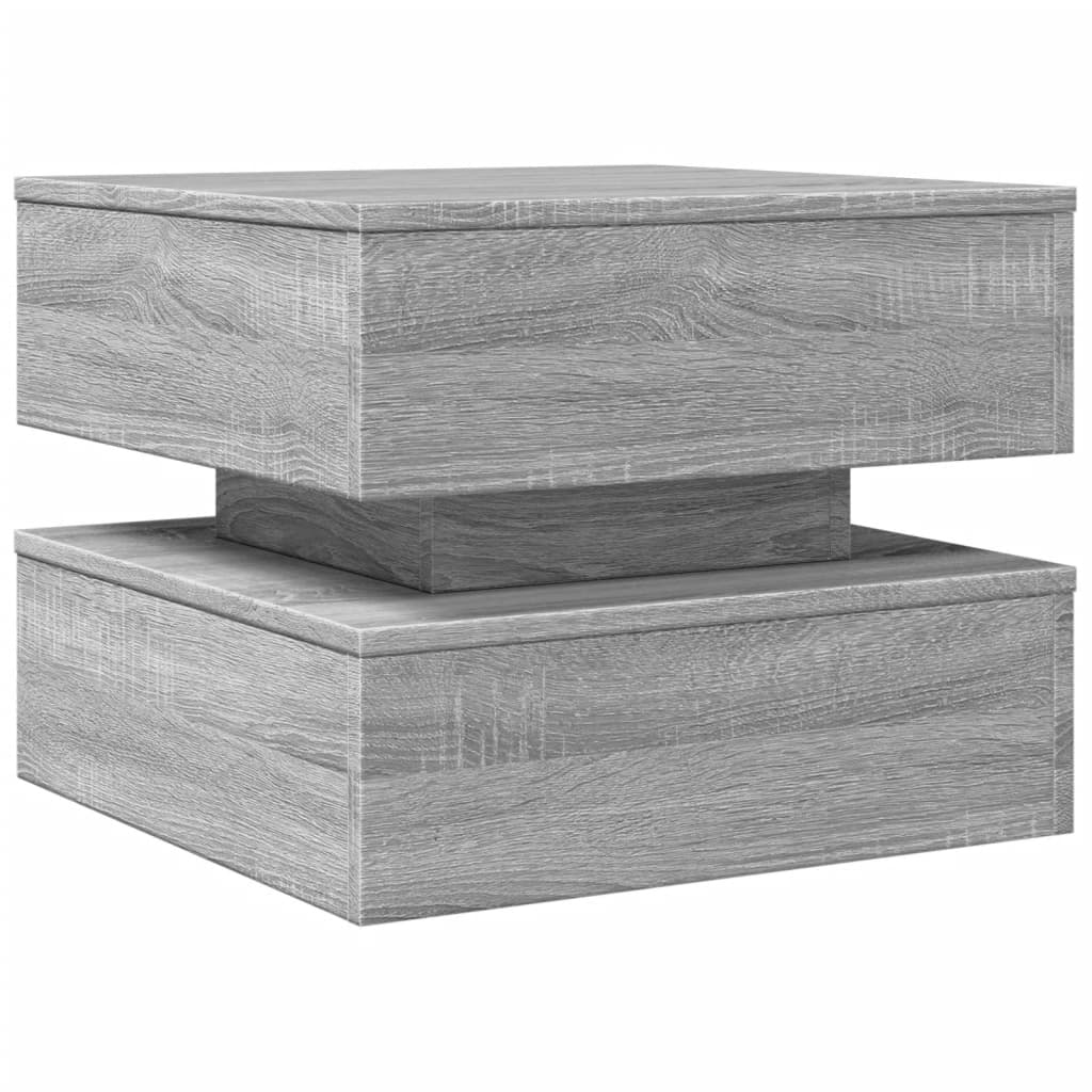 Τραπεζάκι Σαλονιού με LED Γκρι Sonoma 50 x 50 x 40 εκ. - Pakobazaar