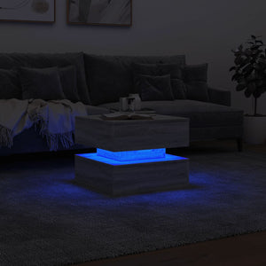 Τραπεζάκι Σαλονιού με LED Γκρι Sonoma 50 x 50 x 40 εκ. - Pakobazaar