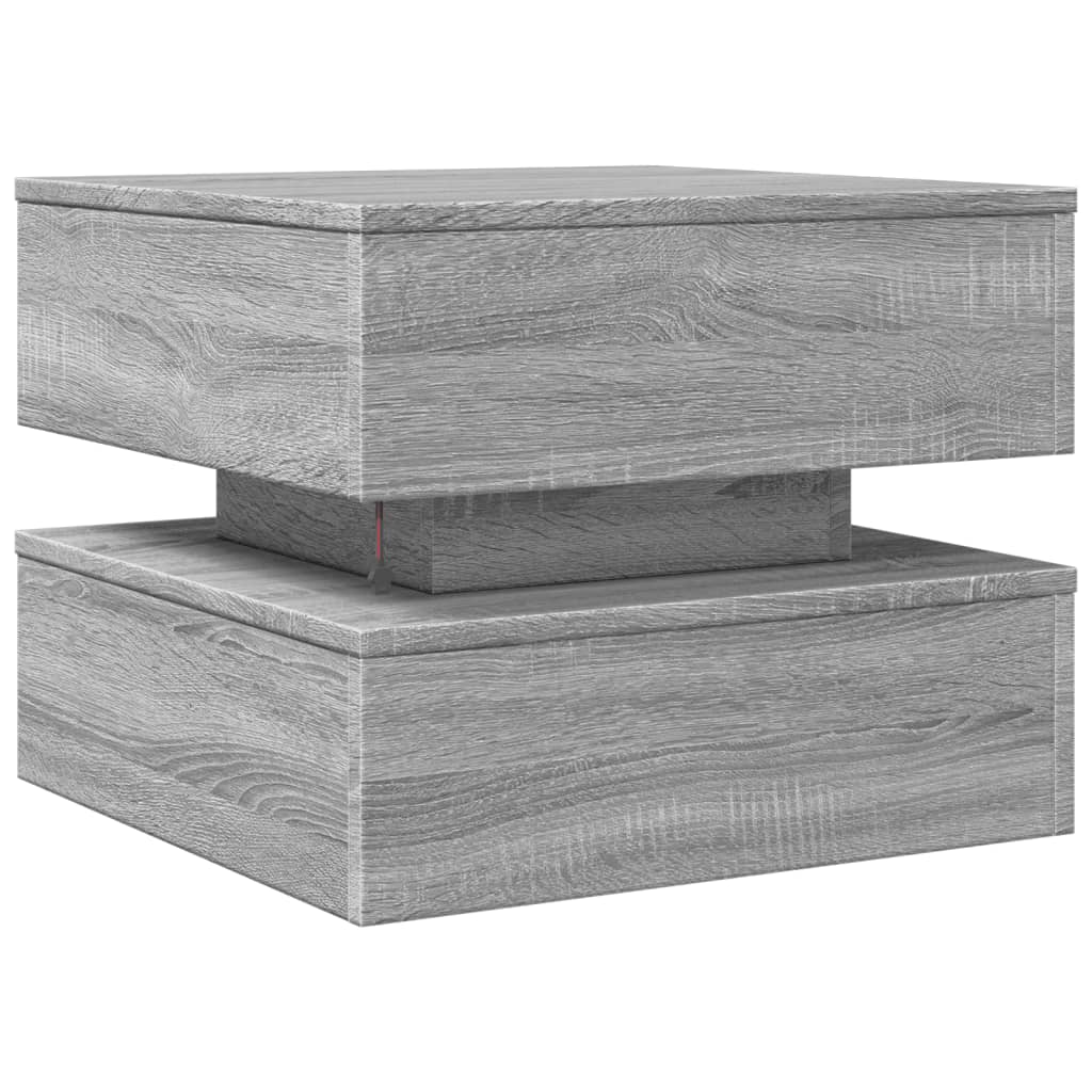 Τραπεζάκι Σαλονιού με LED Γκρι Sonoma 50 x 50 x 40 εκ. - Pakobazaar