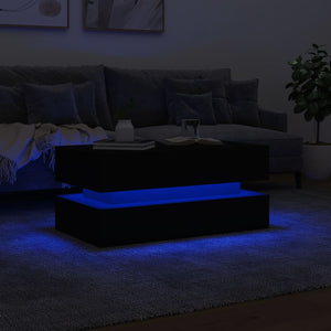 Τραπεζάκι Σαλονιού με LED Μαύρο 90 x 50 x 40 εκ. - Pakobazaar