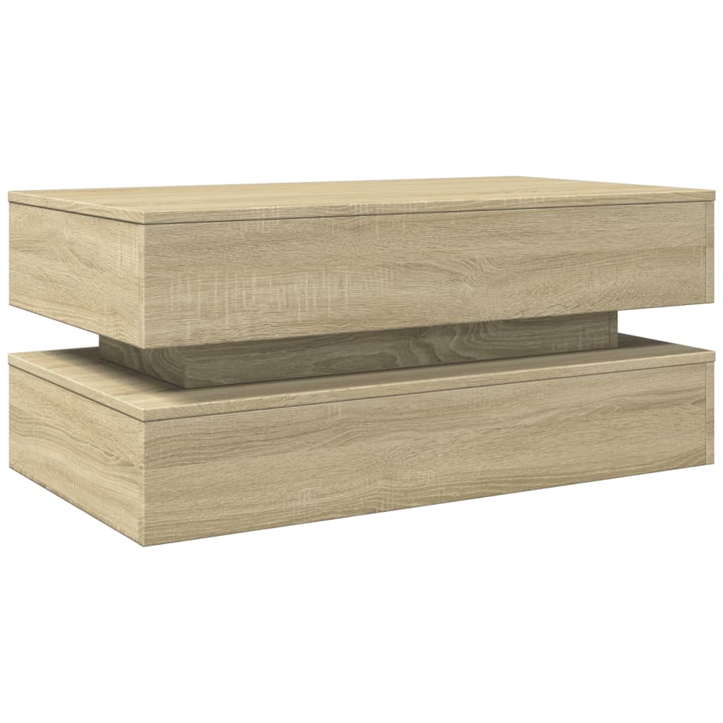 Τραπεζάκι Σαλονιού με LED Sonoma Δρυς 90 x 50 x 40 εκ. - Pakobazaar