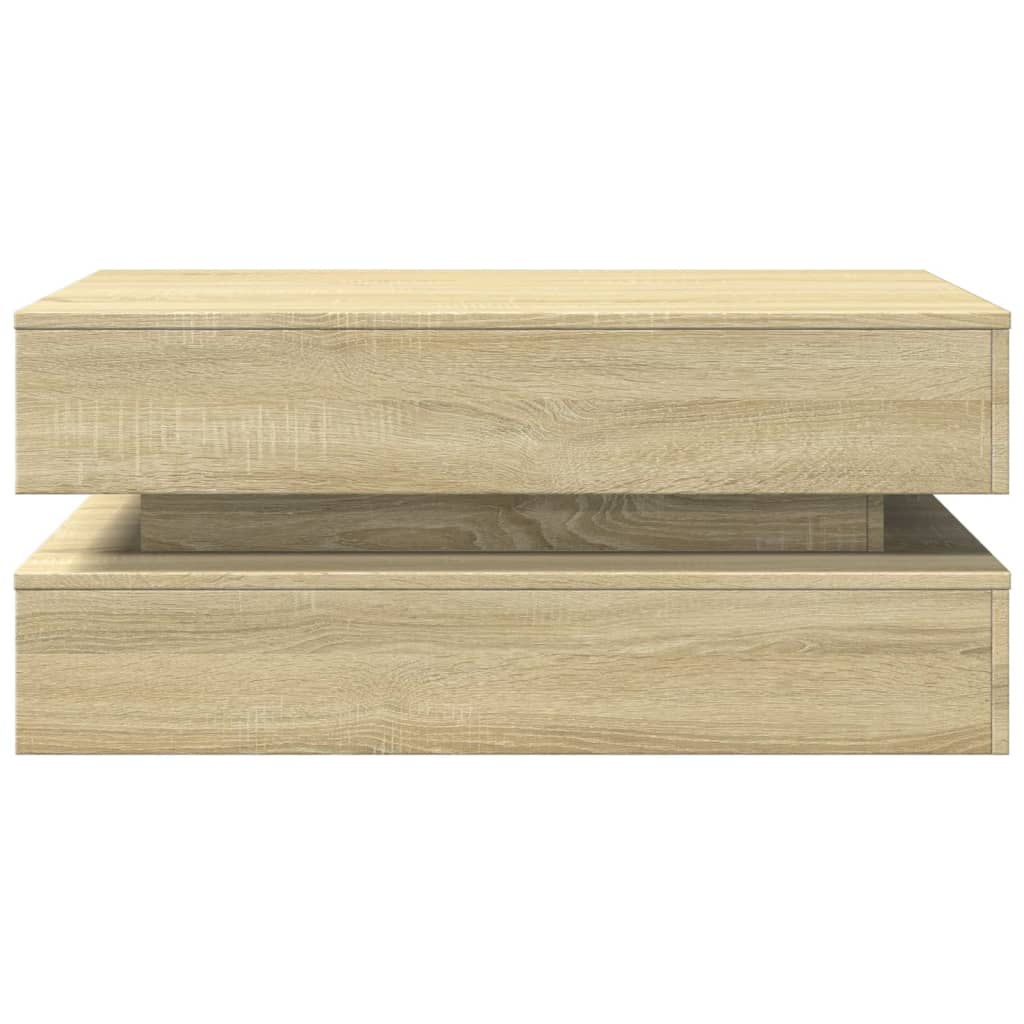Τραπεζάκι Σαλονιού με LED Sonoma Δρυς 90 x 50 x 40 εκ. - Pakobazaar
