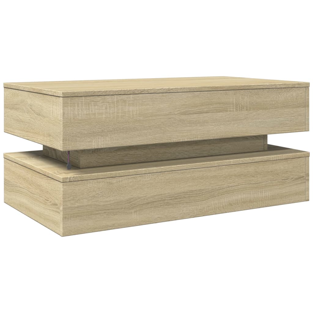 Τραπεζάκι Σαλονιού με LED Sonoma Δρυς 90 x 50 x 40 εκ. - Pakobazaar