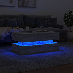Τραπεζάκι Σαλονιού με LED Γκρι Sonoma 90 x 50 x 40 εκ. - Pakobazaar