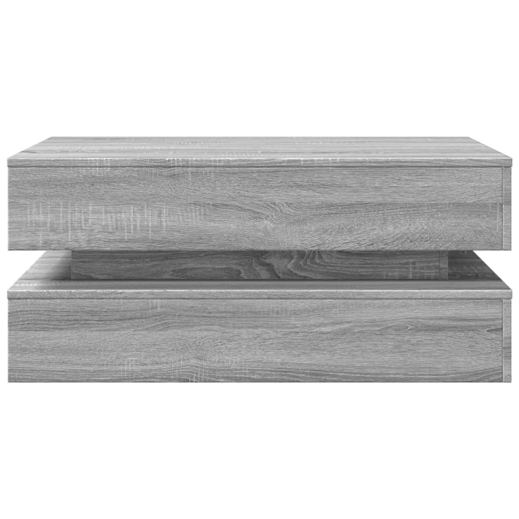 Τραπεζάκι Σαλονιού με LED Γκρι Sonoma 90 x 50 x 40 εκ. - Pakobazaar