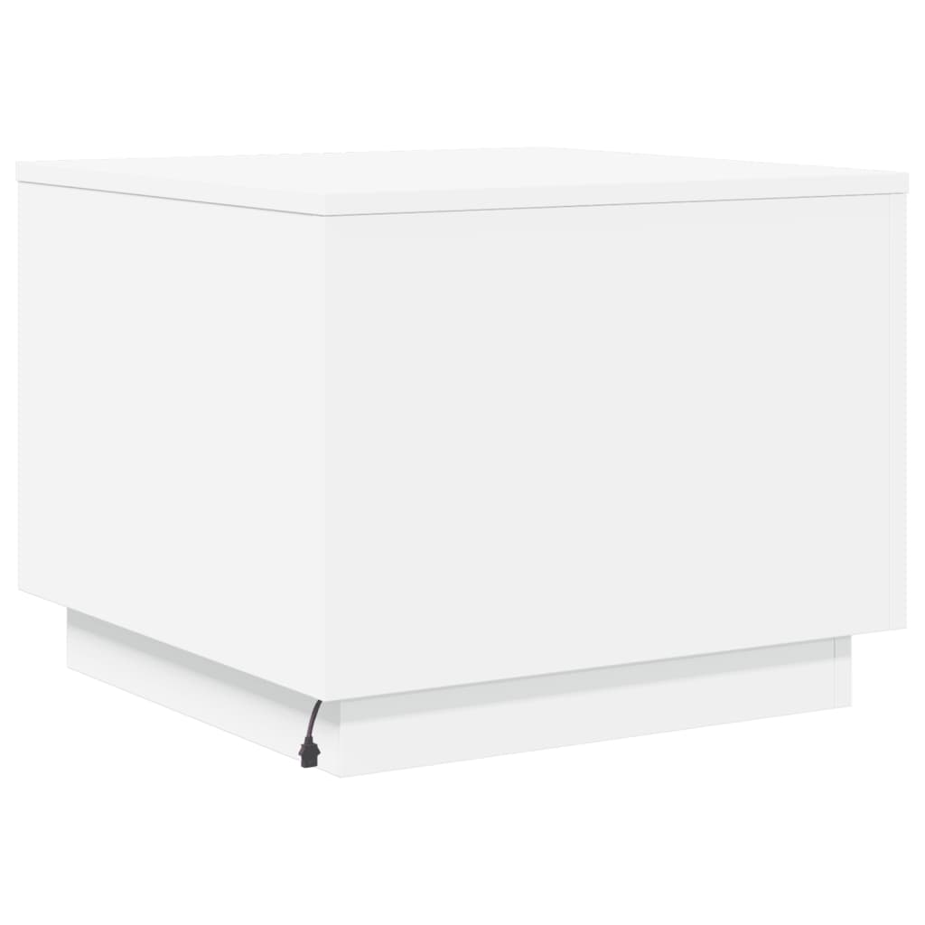 Τραπεζάκι Σαλονιού με LED Λευκό 50 x 50 x 40 εκ. - Pakobazaar