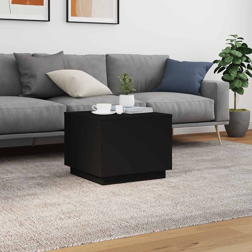 Τραπεζάκι Σαλονιού με LED Μαύρο 50 x 50 x 40 εκ. - Pakobazaar