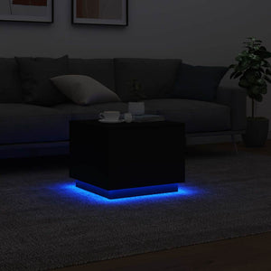 Τραπεζάκι Σαλονιού με LED Μαύρο 50 x 50 x 40 εκ. - Pakobazaar