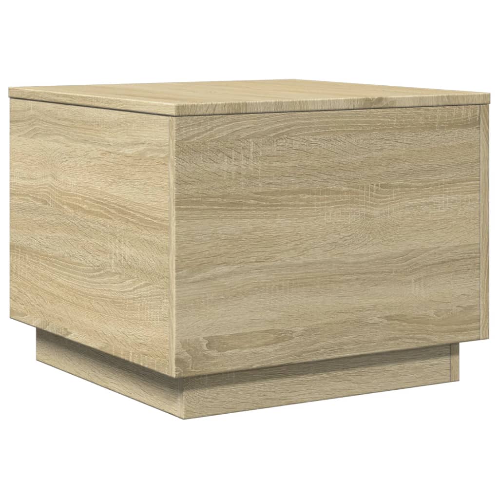 Τραπεζάκι Σαλονιού με LED Sonoma Δρυς 50x50x40 εκ. - Pakobazaar