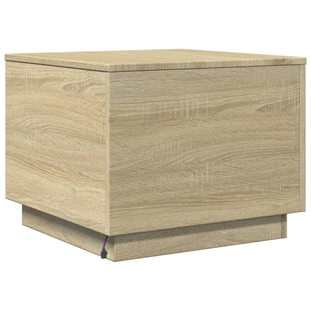 Τραπεζάκι Σαλονιού με LED Sonoma Δρυς 50x50x40 εκ. - Pakobazaar