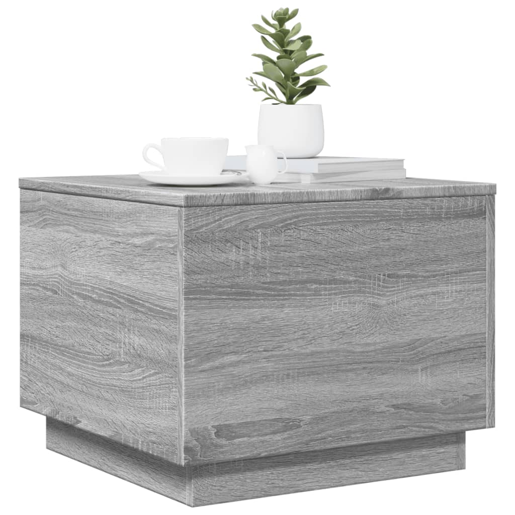 Τραπεζάκι Σαλονιού με LED Γκρι Sonoma 50 x 50 x 40 εκ. - Pakobazaar