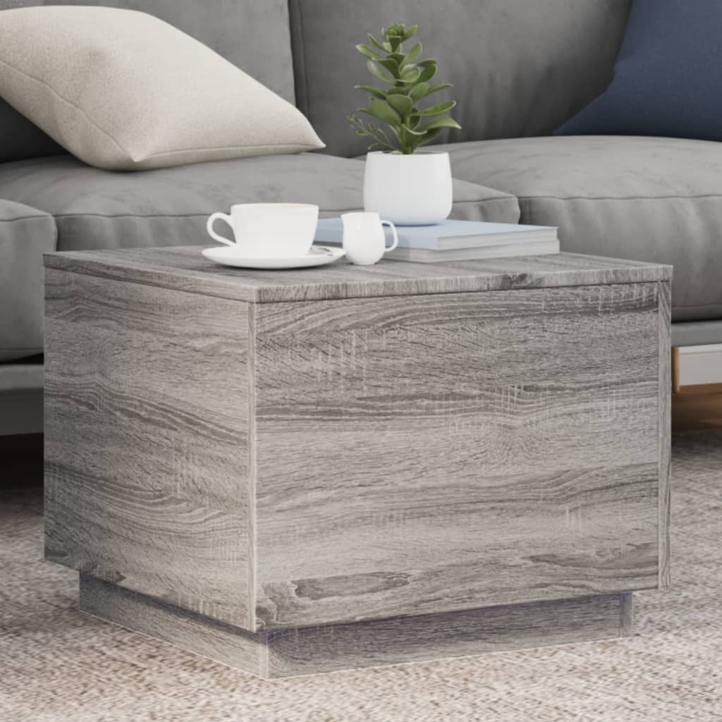 Τραπεζάκι Σαλονιού με LED Γκρι Sonoma 50 x 50 x 40 εκ. - Pakobazaar