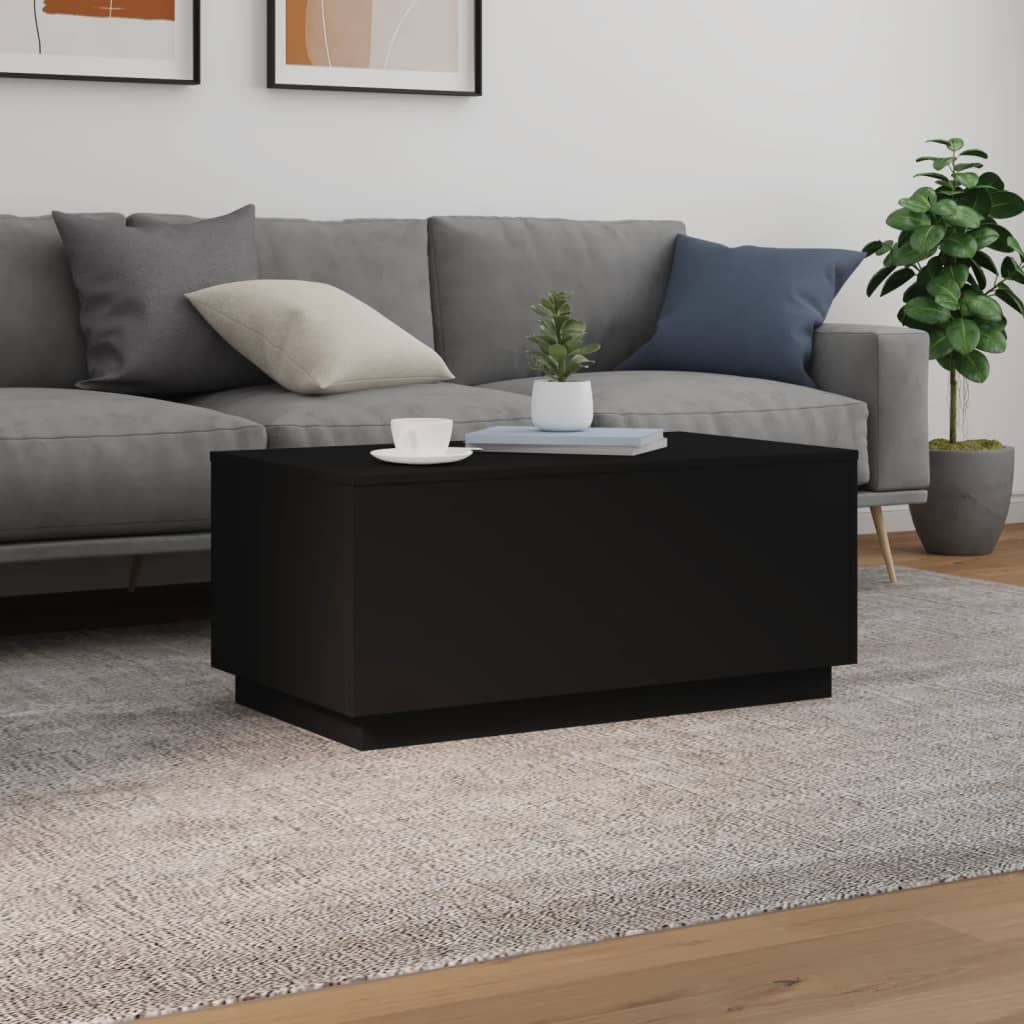 Τραπεζάκι Σαλονιού με LED Μαύρο 90 x 50 x 40 εκ. - Pakobazaar