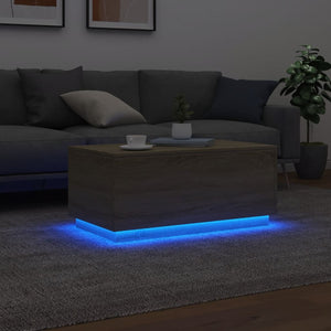 Τραπεζάκι Σαλονιού με LED Sonoma Δρυς 90 x 50 x 40 εκ. - Pakobazaar