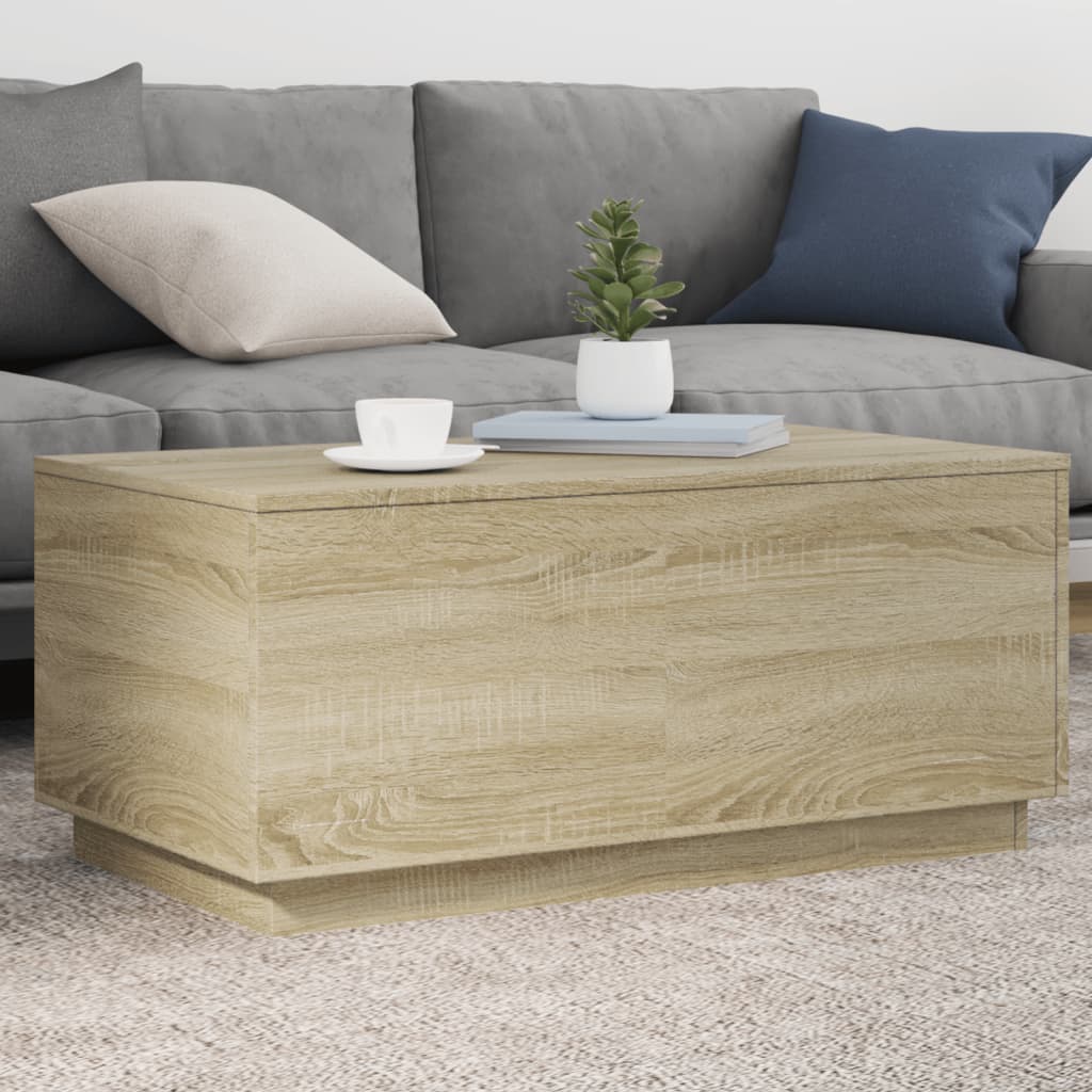 Τραπεζάκι Σαλονιού με LED Sonoma Δρυς 90 x 50 x 40 εκ. - Pakobazaar
