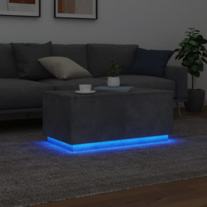 Τραπεζάκι Σαλονιού με LED Γκρι Σκυροδέματος 90 x 50 x 40 εκ. - Pakobazaar
